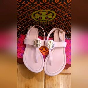 Tory Burch Designer Claire Pink Sandals Thong Flip flop Slingback Sz 7.5